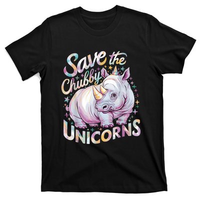 Save The Chubby Unicorns Funny Rhino Rhinoceros T-Shirt