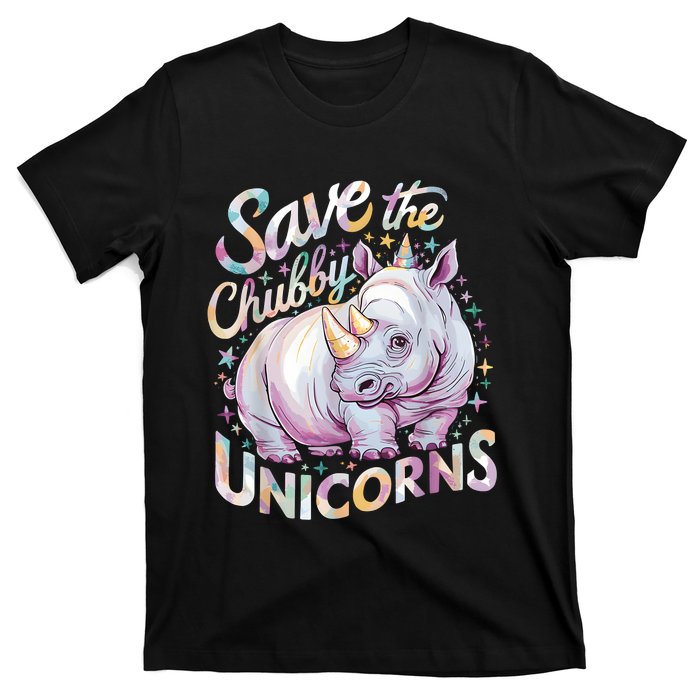 Save The Chubby Unicorns Funny Rhino Rhinoceros T-Shirt