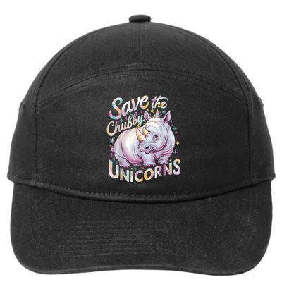 Save The Chubby Unicorns Funny Rhino Rhinoceros 7-Panel Snapback Hat