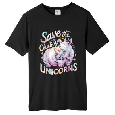 Save The Chubby Unicorns Funny Rhino Rhinoceros Tall Fusion ChromaSoft Performance T-Shirt