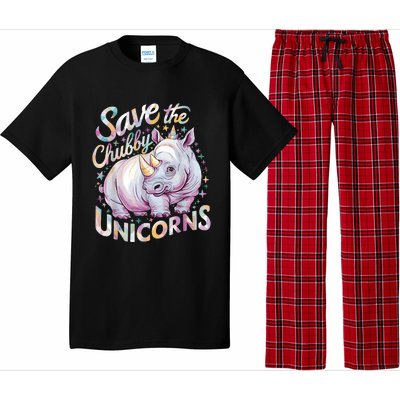 Save The Chubby Unicorns Funny Rhino Rhinoceros Pajama Set