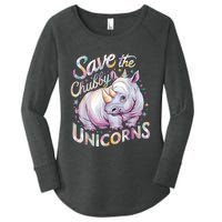 Save The Chubby Unicorns Funny Rhino Rhinoceros Women's Perfect Tri Tunic Long Sleeve Shirt