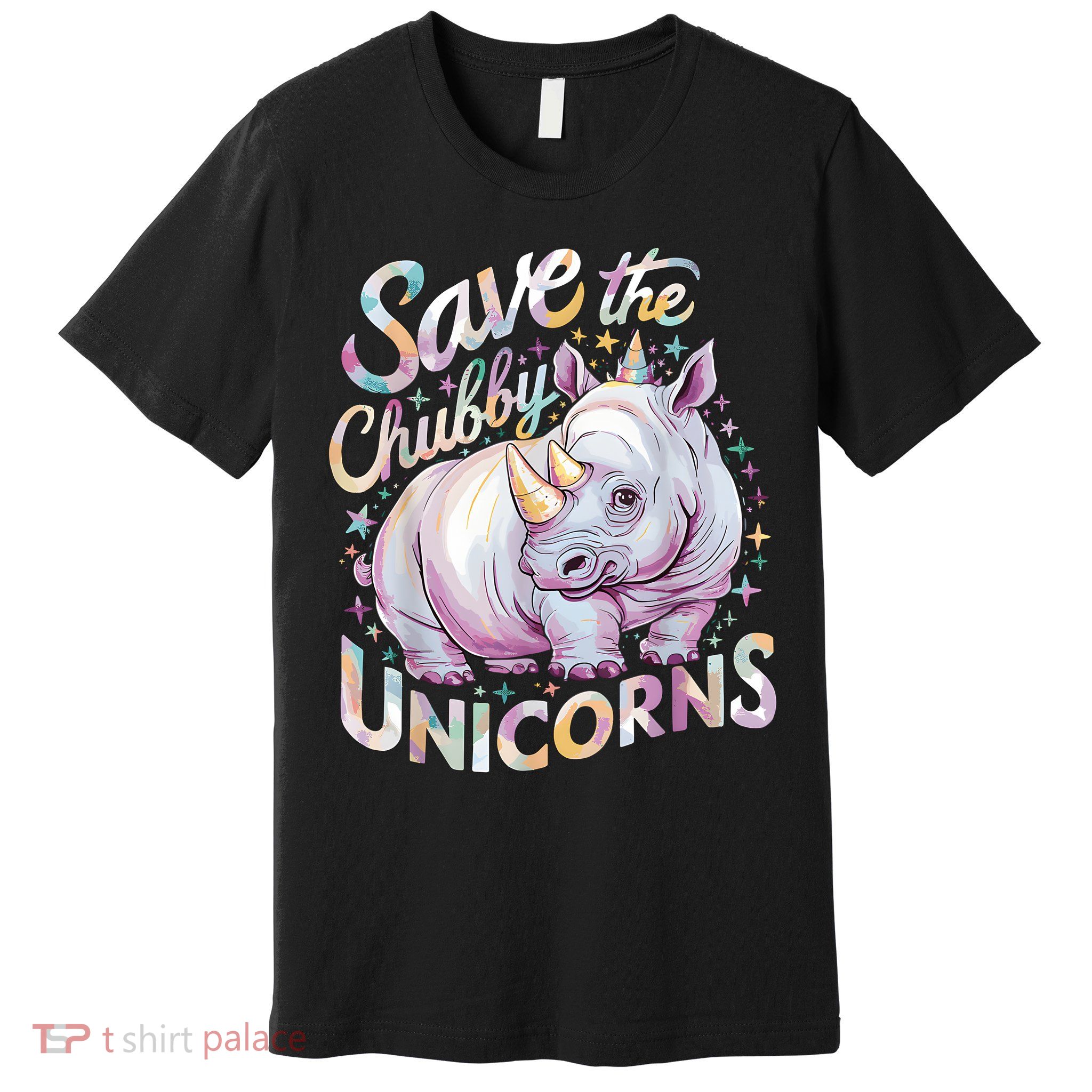 Save The Chubby Unicorns Funny Rhino Rhinoceros Premium T-Shirt