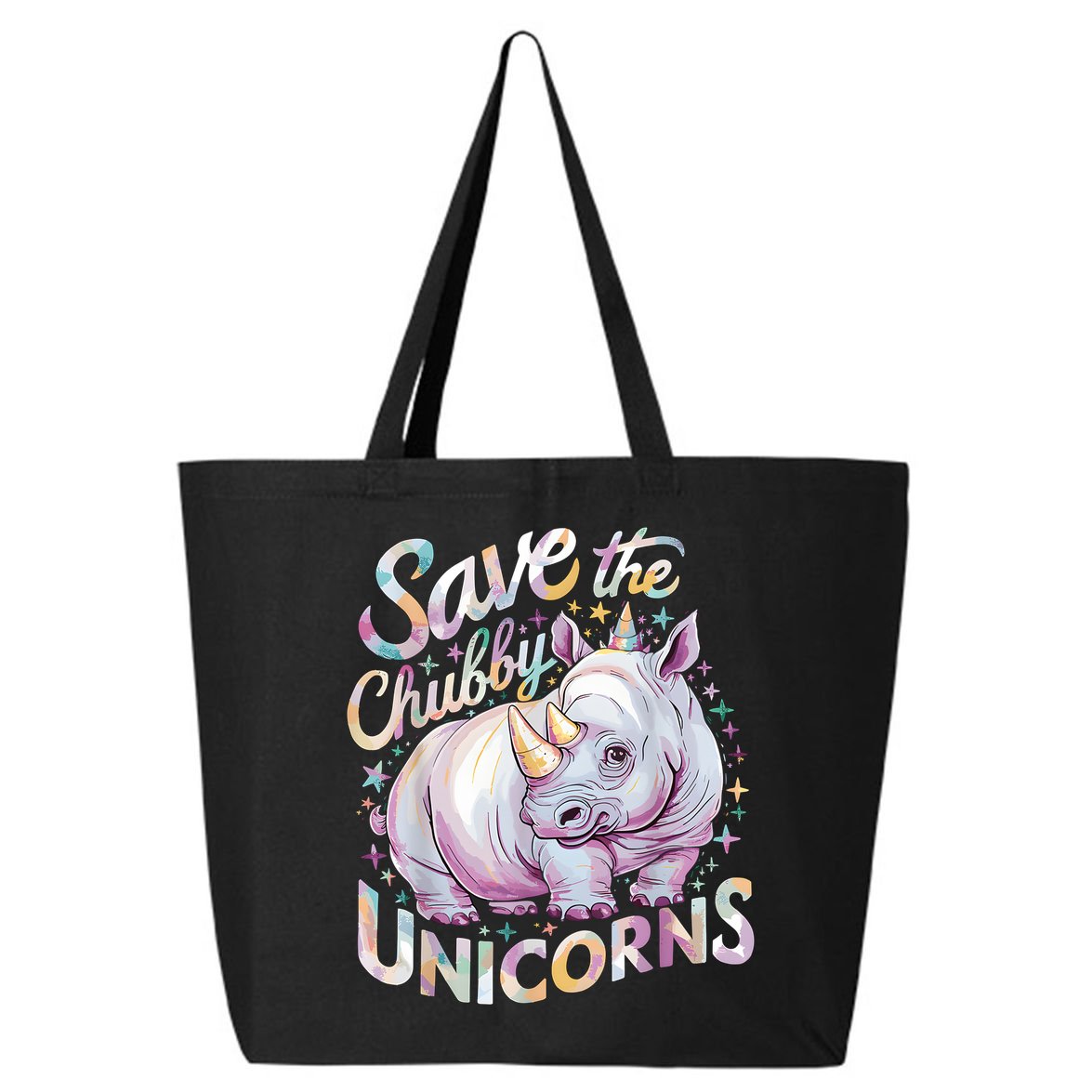 Save The Chubby Unicorns Funny Rhino Rhinoceros 25L Jumbo Tote
