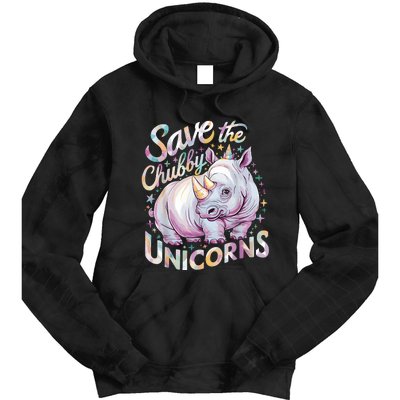 Save The Chubby Unicorns Funny Rhino Rhinoceros Tie Dye Hoodie