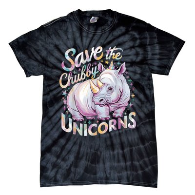 Save The Chubby Unicorns Funny Rhino Rhinoceros Tie-Dye T-Shirt