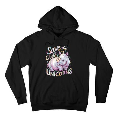 Save The Chubby Unicorns Funny Rhino Rhinoceros Tall Hoodie