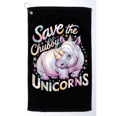 Save The Chubby Unicorns Funny Rhino Rhinoceros Golf Towel