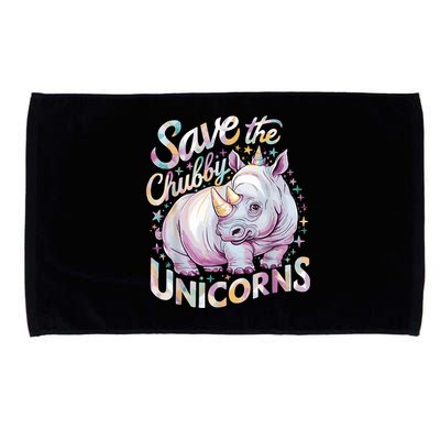 Save The Chubby Unicorns Funny Rhino Rhinoceros Microfiber Hand Towel