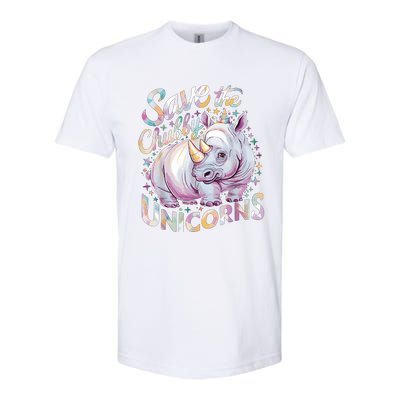 Save The Chubby Unicorns Funny Rhino Rhinoceros Softstyle CVC T-Shirt