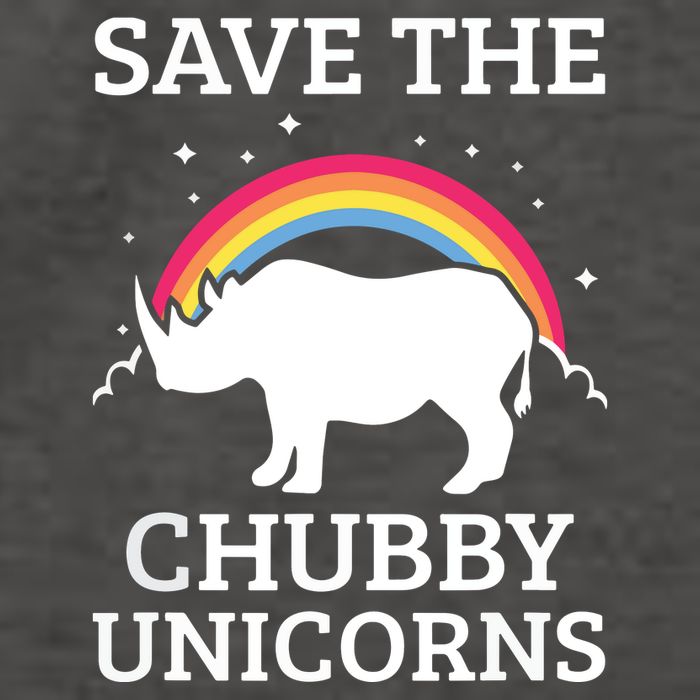 SAVE THE CHUBBY UNICORNS Gift Rhino Conservation Rainbow Vector Backpack