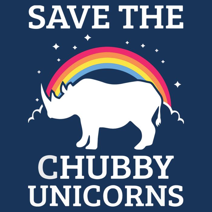 SAVE THE CHUBBY UNICORNS Gift Rhino Conservation Rainbow Bag