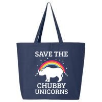 SAVE THE CHUBBY UNICORNS Gift Rhino Conservation Rainbow 25L Jumbo Tote
