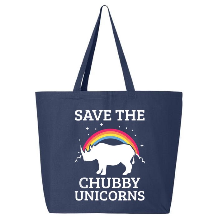 SAVE THE CHUBBY UNICORNS Gift Rhino Conservation Rainbow 25L Jumbo Tote