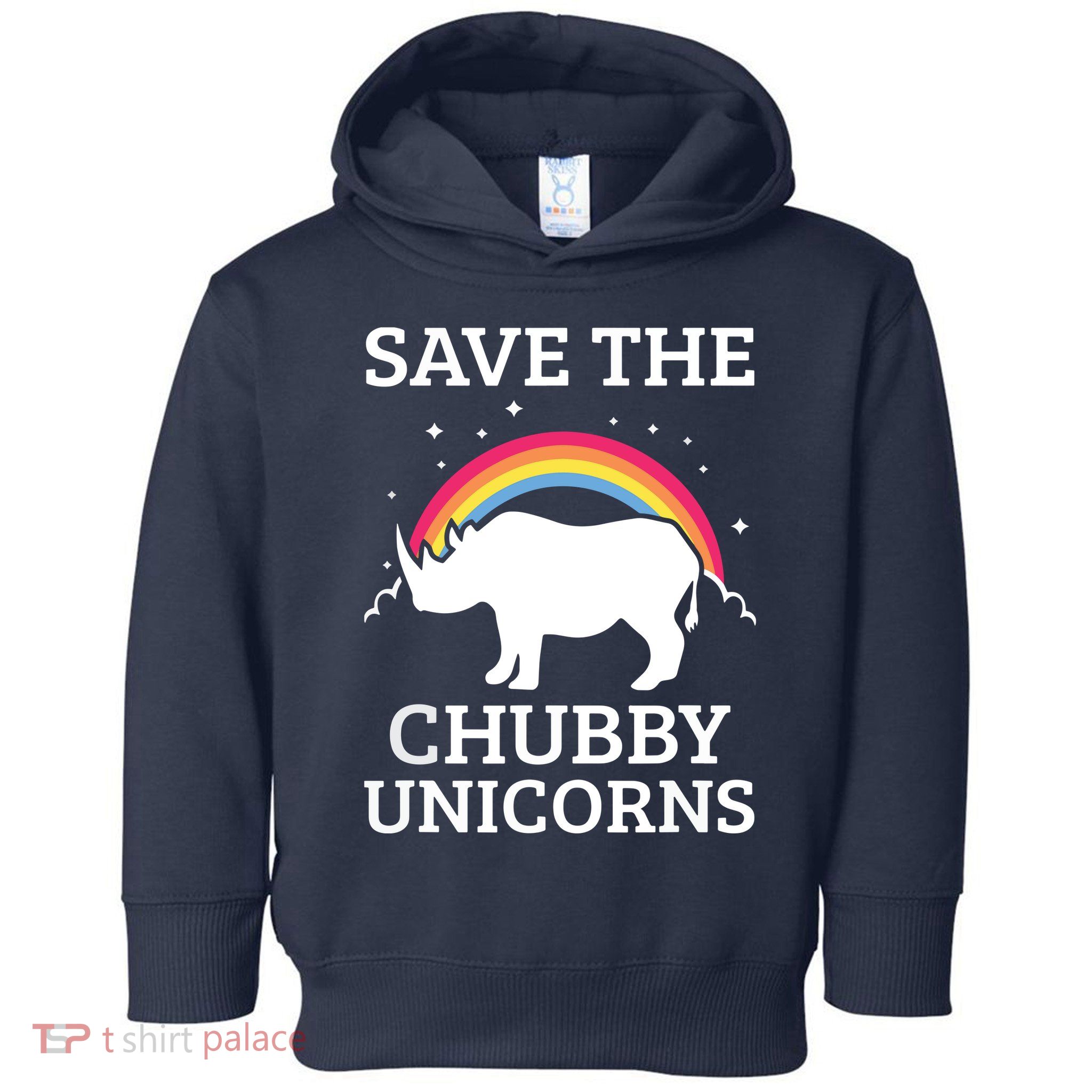 SAVE THE CHUBBY UNICORNS Gift Rhino Conservation Rainbow Toddler Hoodie