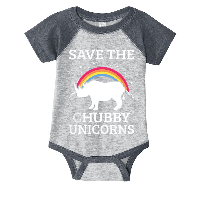 SAVE THE CHUBBY UNICORNS Gift Rhino Conservation Rainbow Infant Baby Jersey Bodysuit