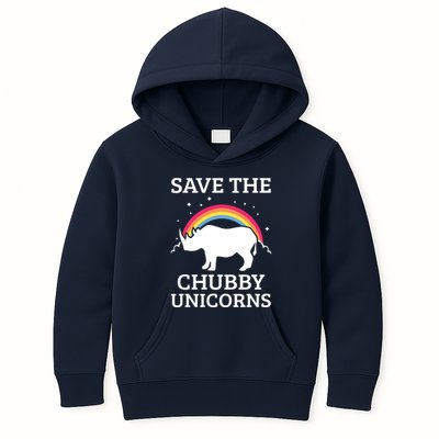 SAVE THE CHUBBY UNICORNS Gift Rhino Conservation Rainbow Kids Hoodie