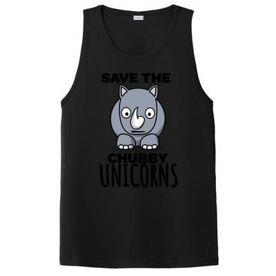 Save The Chubby Unicorns Funny Rhino Lovers Gift PosiCharge Competitor Tank