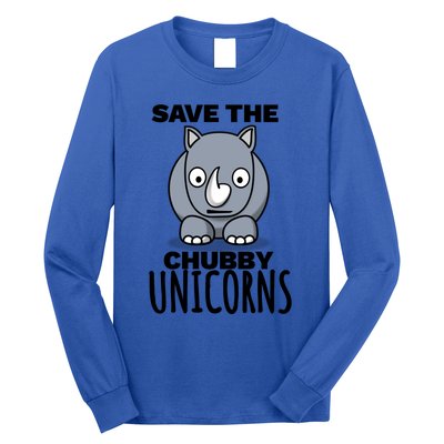 Save The Chubby Unicorns Funny Rhino Lovers Gift Long Sleeve Shirt