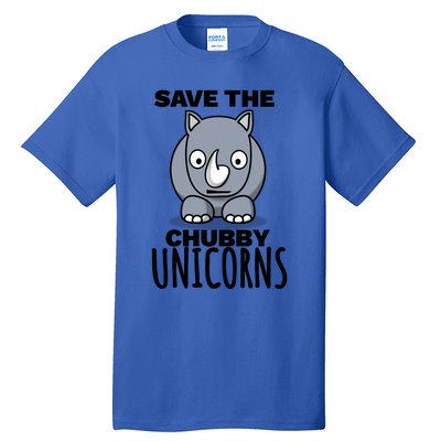 Save The Chubby Unicorns Funny Rhino Lovers Gift Tall T-Shirt