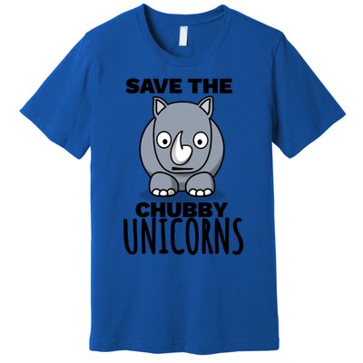 Save The Chubby Unicorns Funny Rhino Lovers Gift Premium T-Shirt