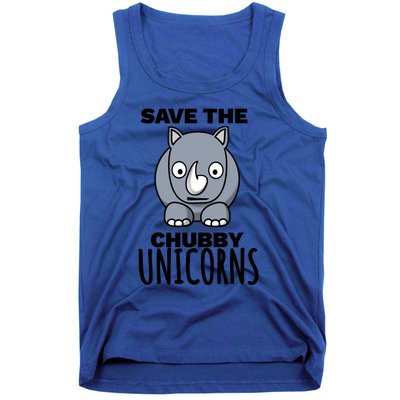 Save The Chubby Unicorns Funny Rhino Lovers Gift Tank Top