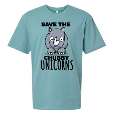 Save The Chubby Unicorns Funny Rhino Lovers Gift Sueded Cloud Jersey T-Shirt