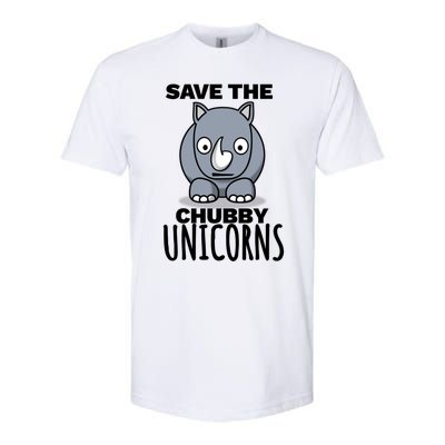 Save The Chubby Unicorns Funny Rhino Lovers Gift Softstyle CVC T-Shirt