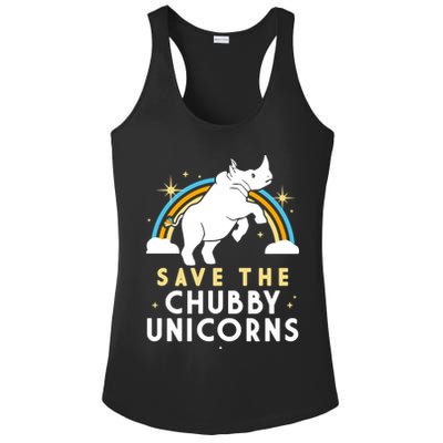 Save The Chubby Unicorns Ladies PosiCharge Competitor Racerback Tank
