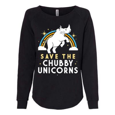 Save The Chubby Unicorns Womens California Wash Sweatshirt