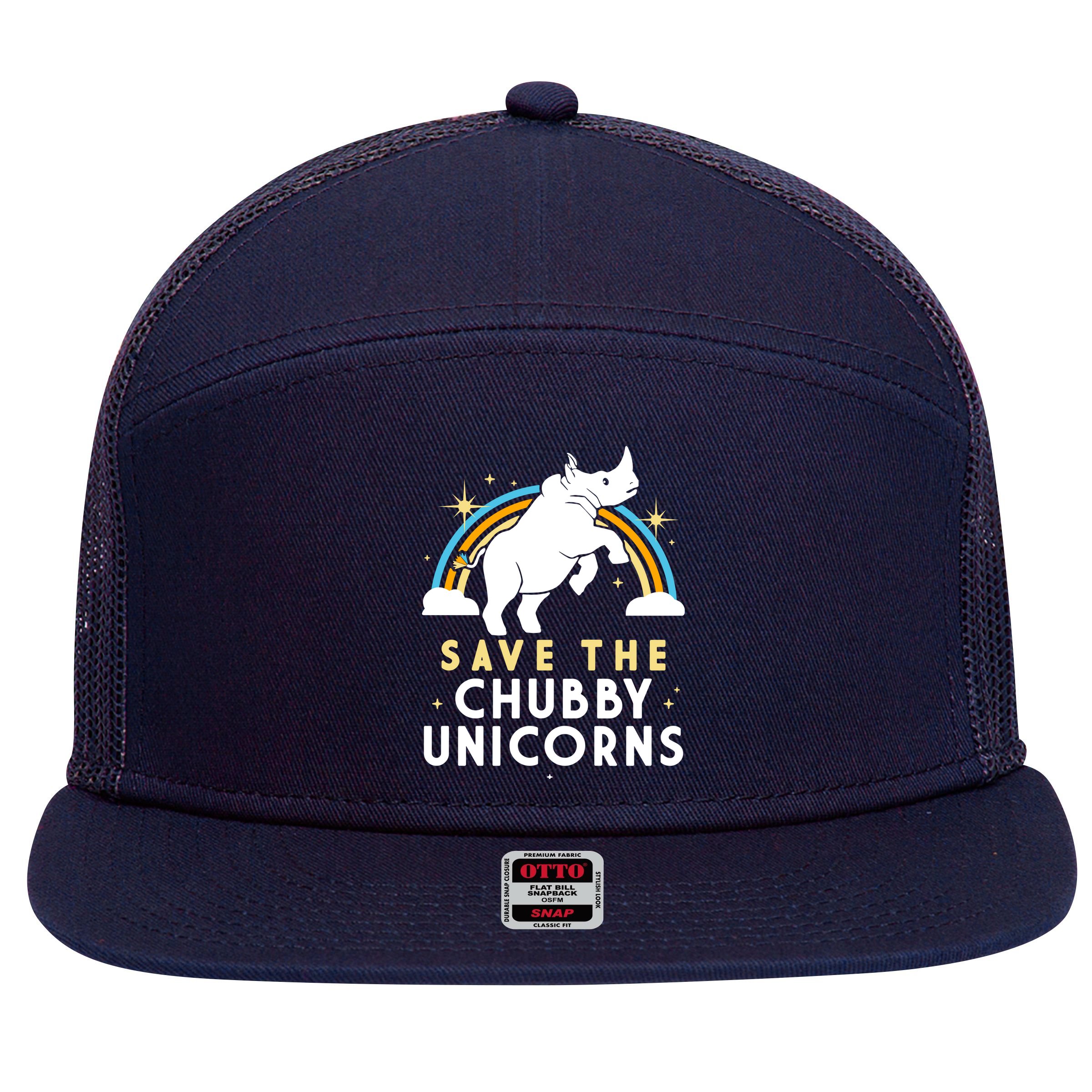 Save The Chubby Unicorns 7 Panel Mesh Trucker Snapback Hat