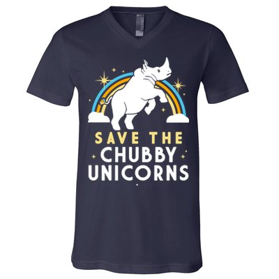 Save The Chubby Unicorns V-Neck T-Shirt
