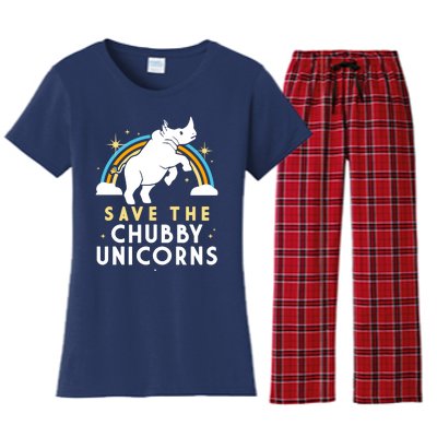 Save The Chubby Unicorns Women's Flannel Pajama Set