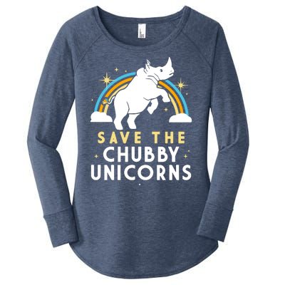 Save The Chubby Unicorns Women's Perfect Tri Tunic Long Sleeve Shirt