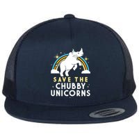 Save The Chubby Unicorns Flat Bill Trucker Hat
