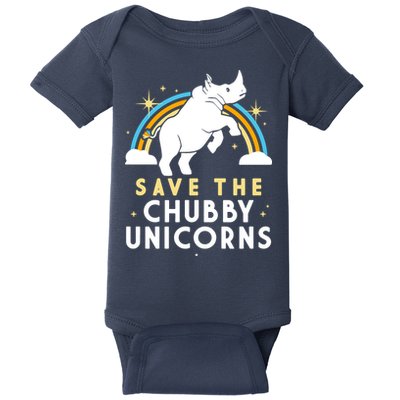 Save The Chubby Unicorns Baby Bodysuit