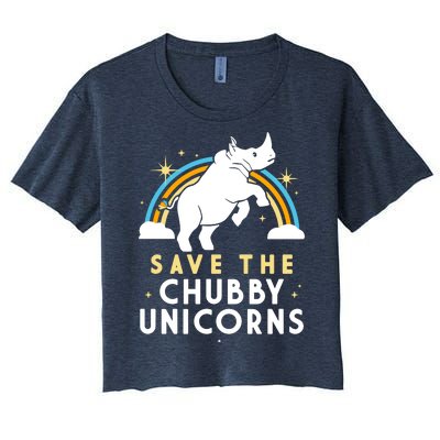 Save The Chubby Unicorns Women's Crop Top Tee