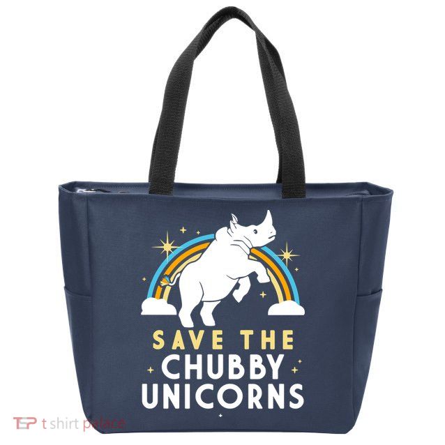 Save The Chubby Unicorns Zip Tote Bag