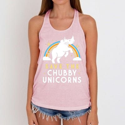 Save The Chubby Unicorns Women's Knotted Racerback Tank