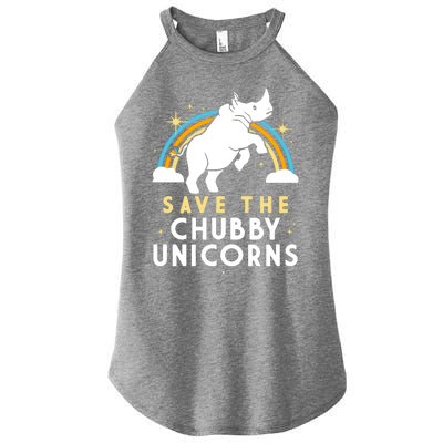 Save The Chubby Unicorns Women's Perfect Tri Rocker Tank