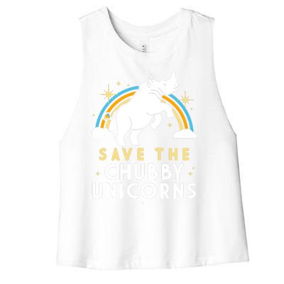 Save The Chubby Unicorns Women's Racerback Cropped Tank