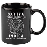 Sativa To Change The Things I Can Indica Cannabis Weed 11oz C Handle Ceramic Mug