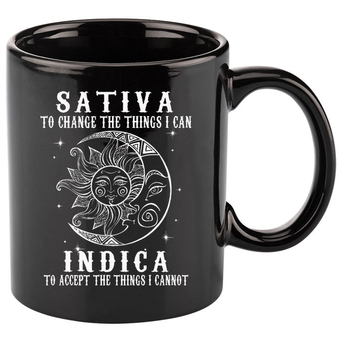 Sativa To Change The Things I Can Indica Cannabis Weed 11oz C Handle Ceramic Mug