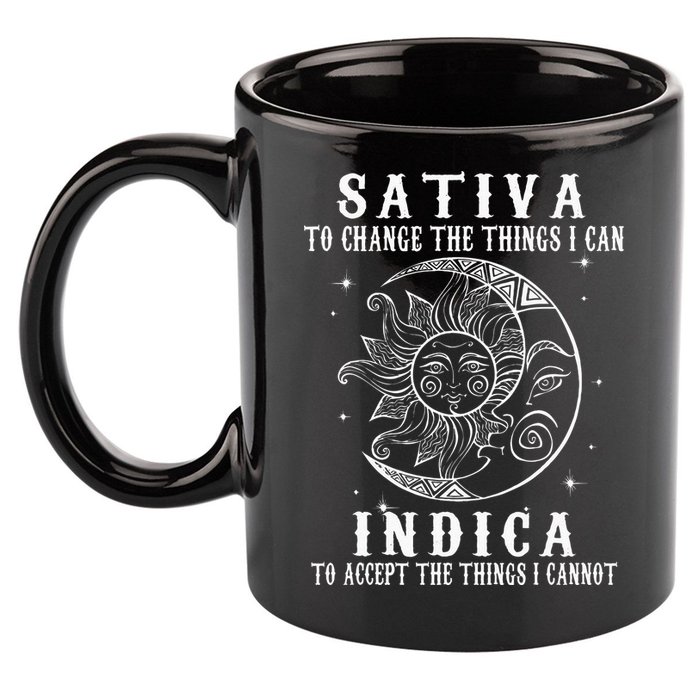 Sativa To Change The Things I Can Indica Cannabis Weed 11oz C Handle Ceramic Mug