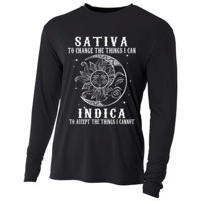 Sativa To Change The Things I Can Indica Cannabis Weed Cooling Performance Long Sleeve Crew