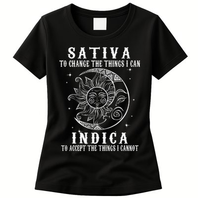 Sativa To Change The Things I Can Indica Cannabis Weed Womens T-Shirt