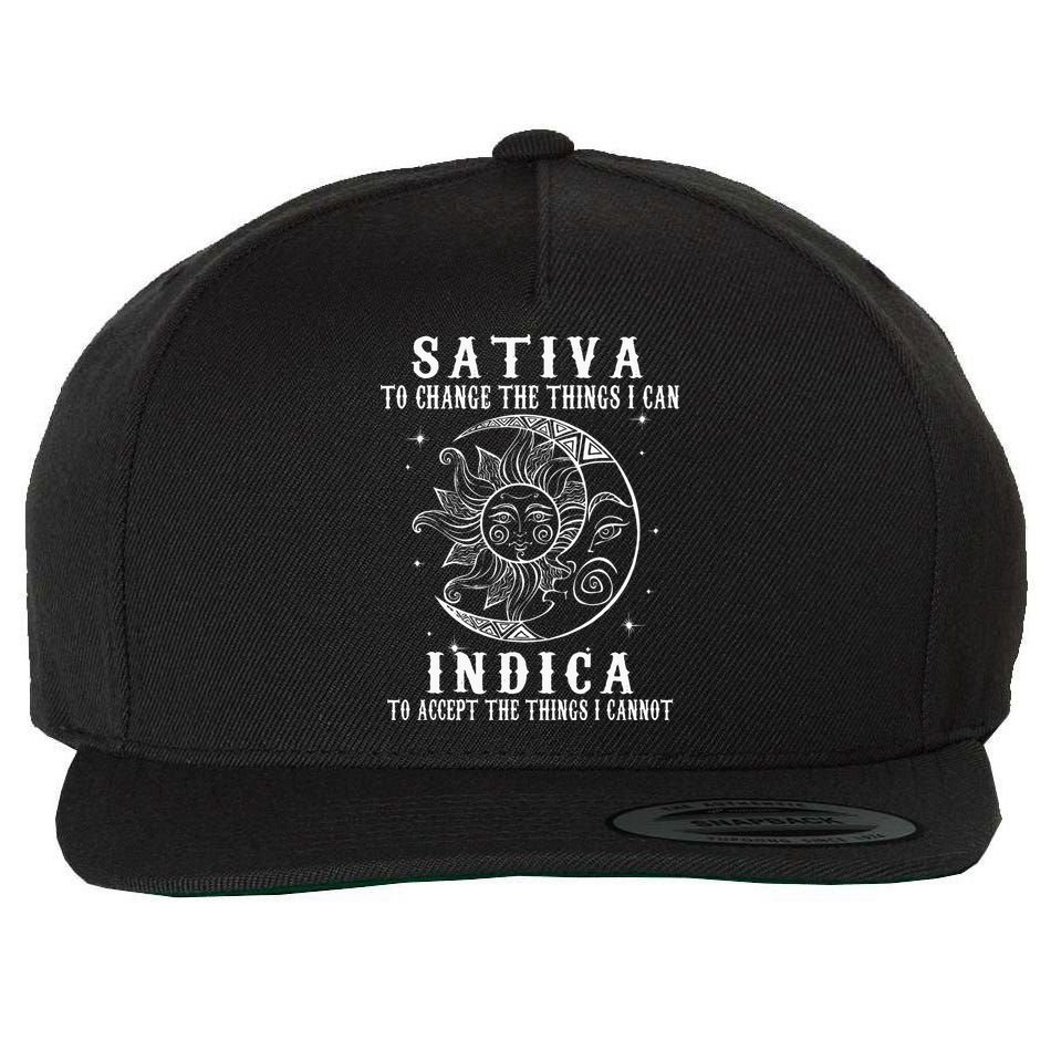 Sativa To Change The Things I Can Indica Cannabis Weed Wool Snapback Cap