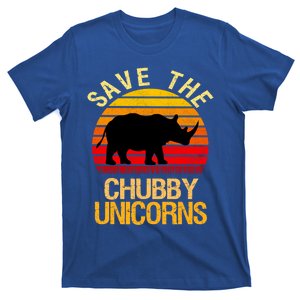 Save The Chubby Unicorns Retro Style Rhino Gift T-Shirt