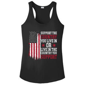 Support The Country You Live In Or Live In The Country You Support Ladies PosiCharge Competitor Racerback Tank