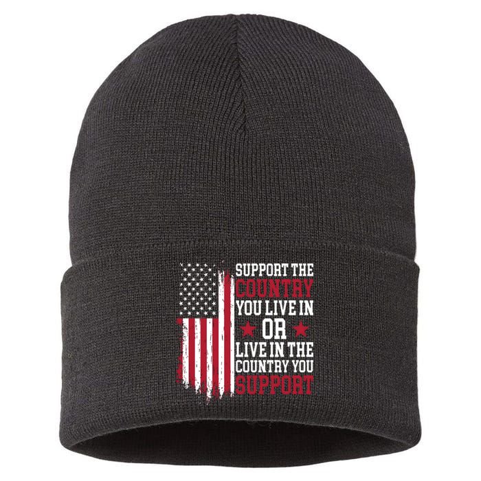 Support The Country You Live In Or Live In The Country You Support Sustainable Knit Beanie